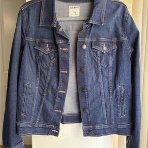 Old Navy Indigo Blue Denim Jacket with Contrast Stitching